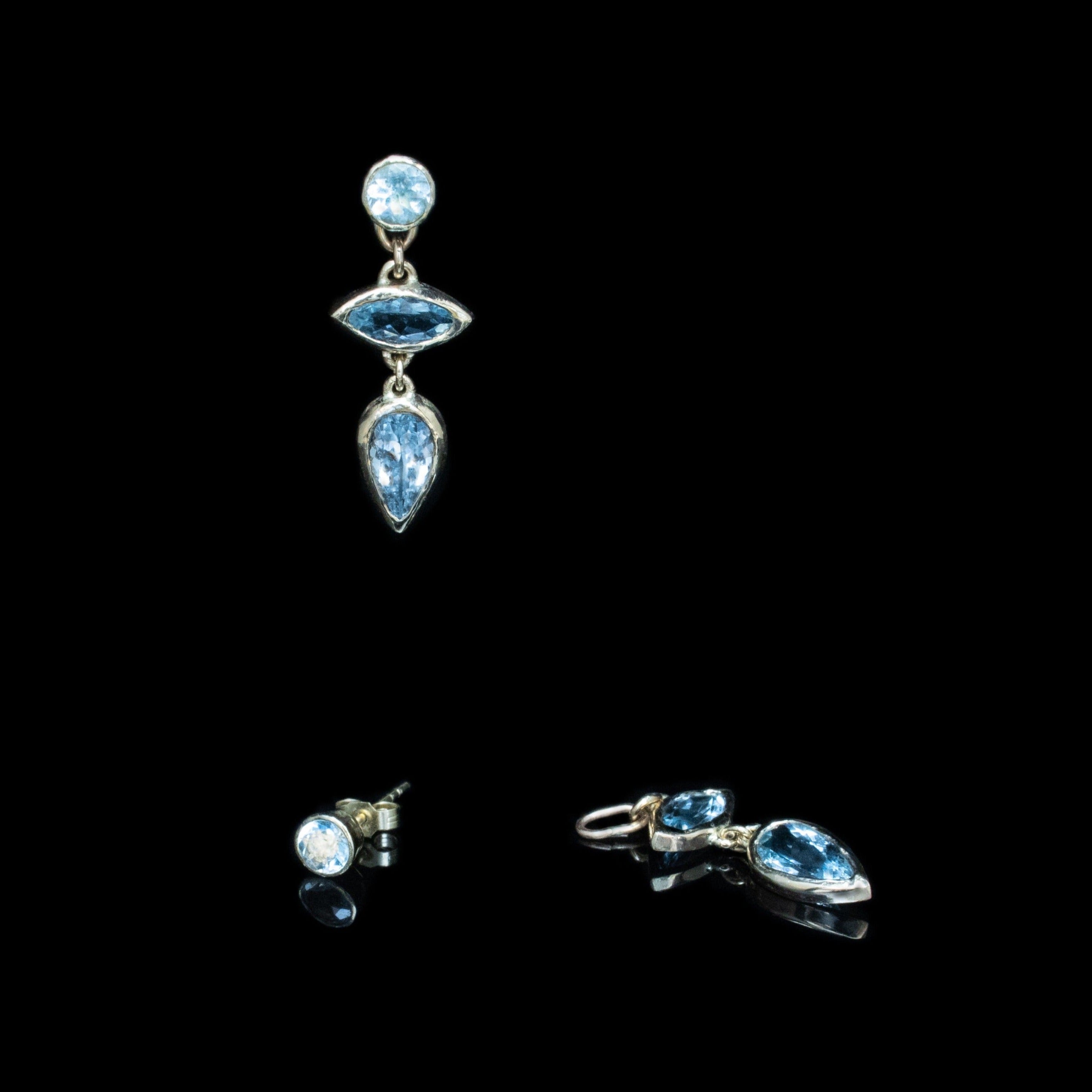 AQUAMARINE DETACHABLE EARRINGS