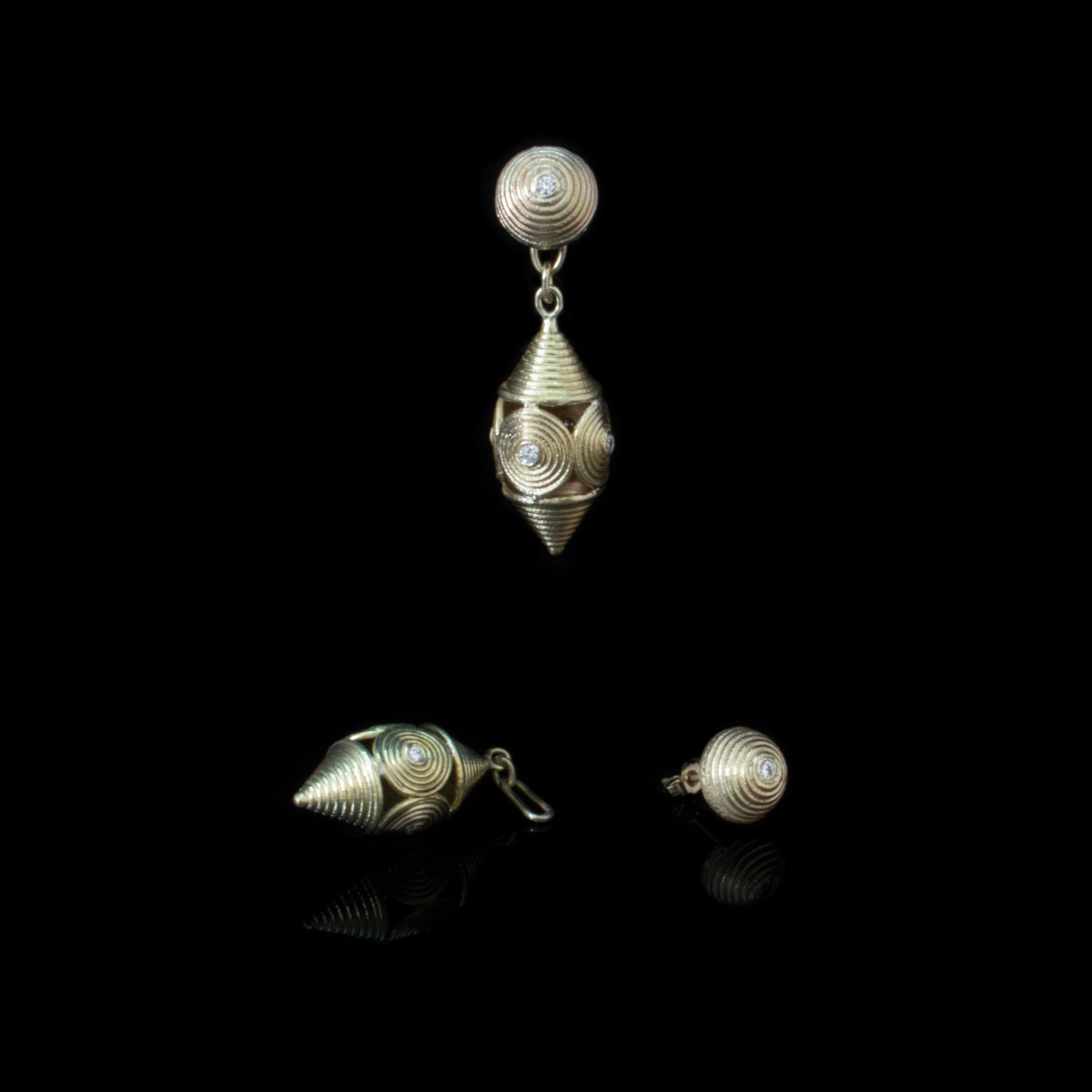'ASHANTI' INSPIRED DIAMOND DETACHABLE EARRINGS