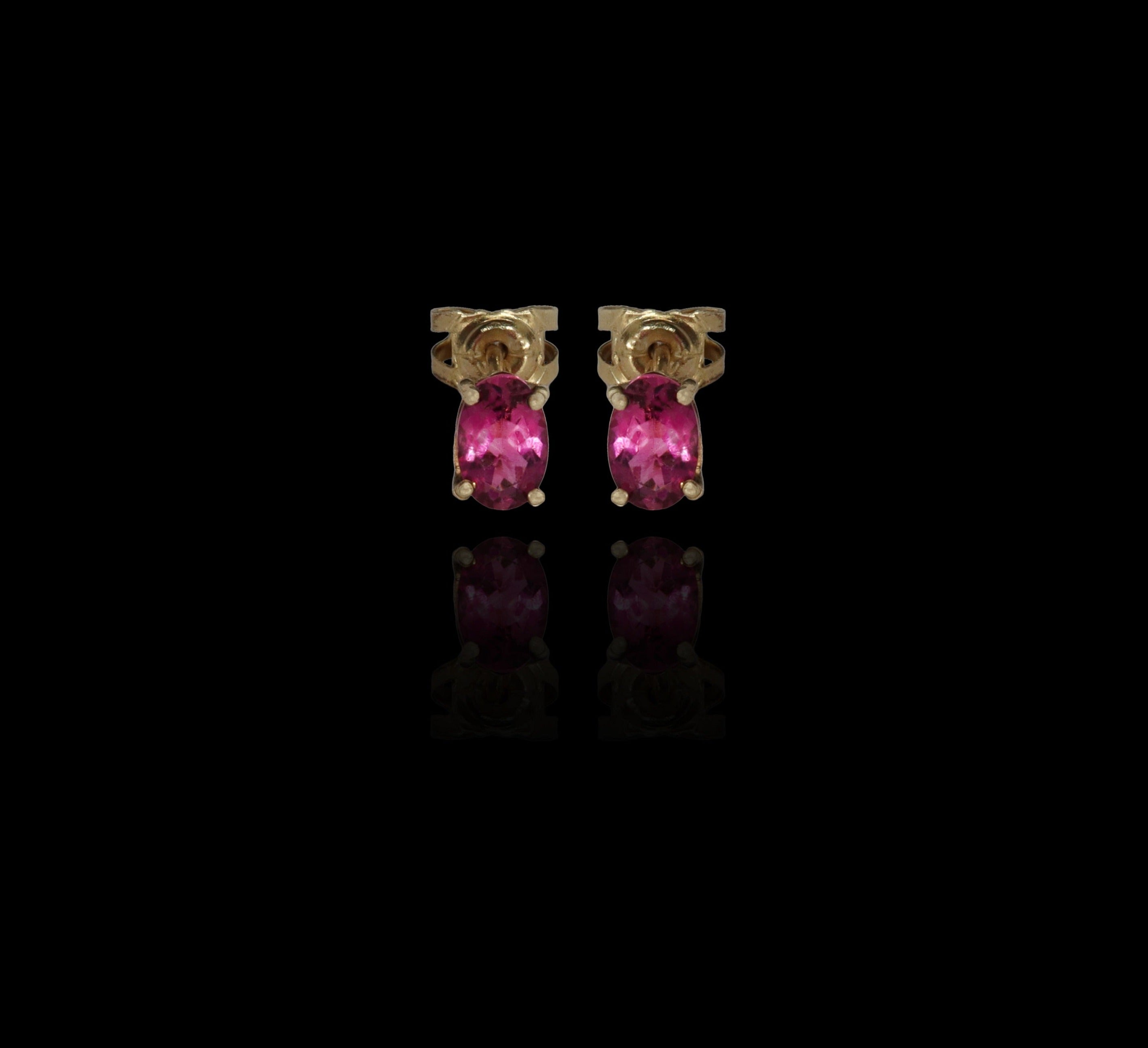 PINK TOURMALINE STUD EARRINGS