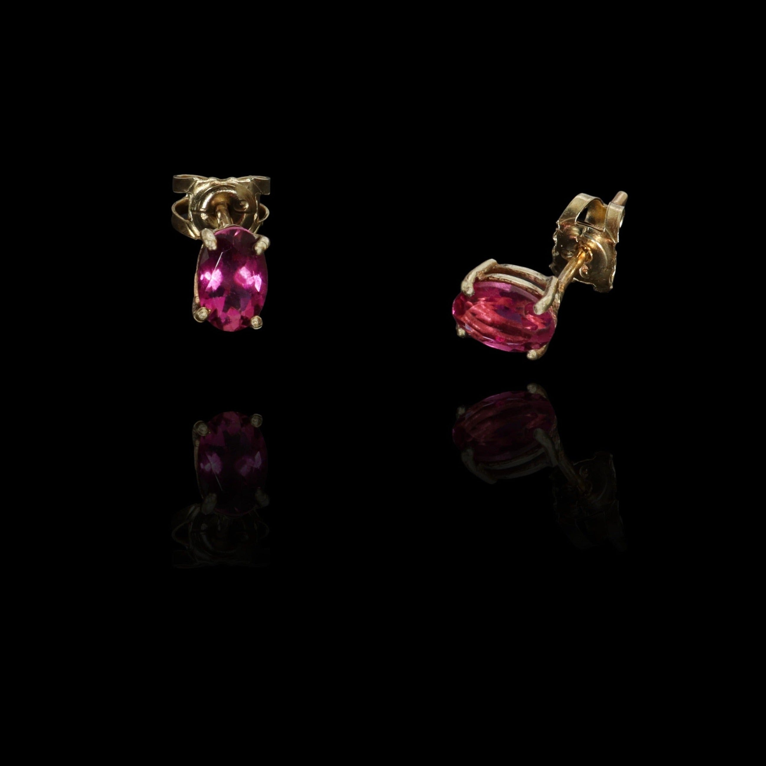 PINK TOURMALINE STUD EARRINGS