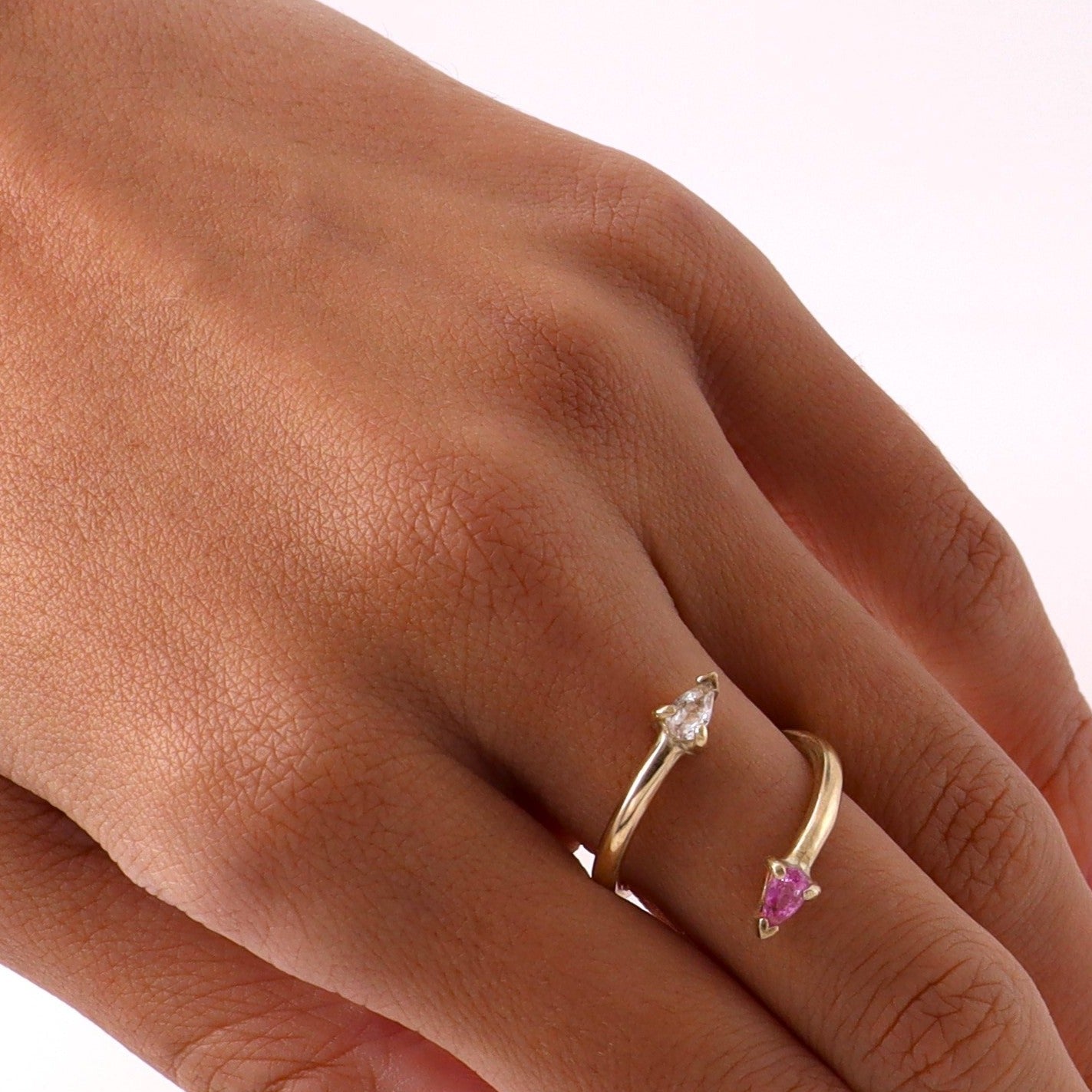 PINK AND WHITE SAPPHIRE WRAP RING