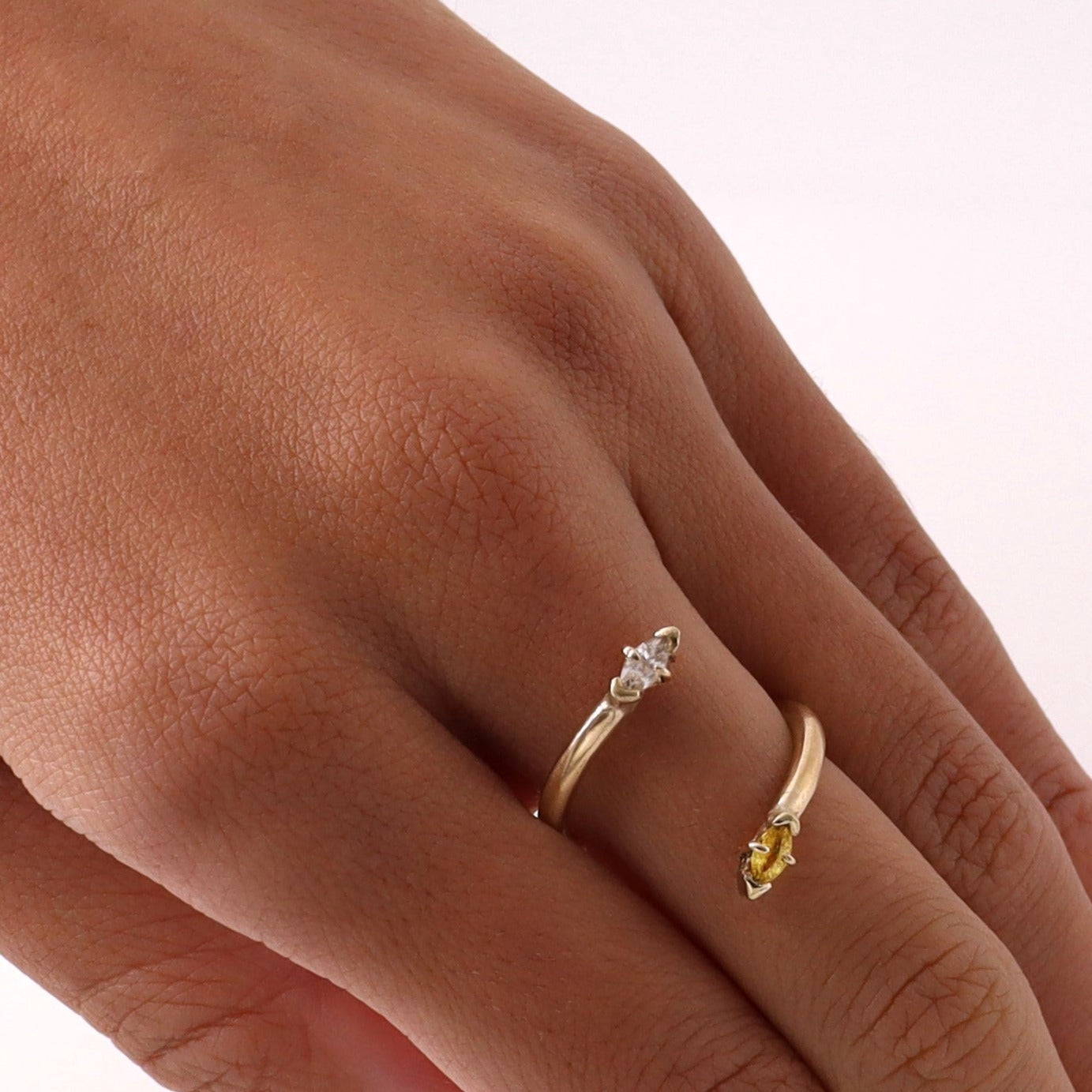 YELLOW AND WHITE SAPPHIRE WRAP RING