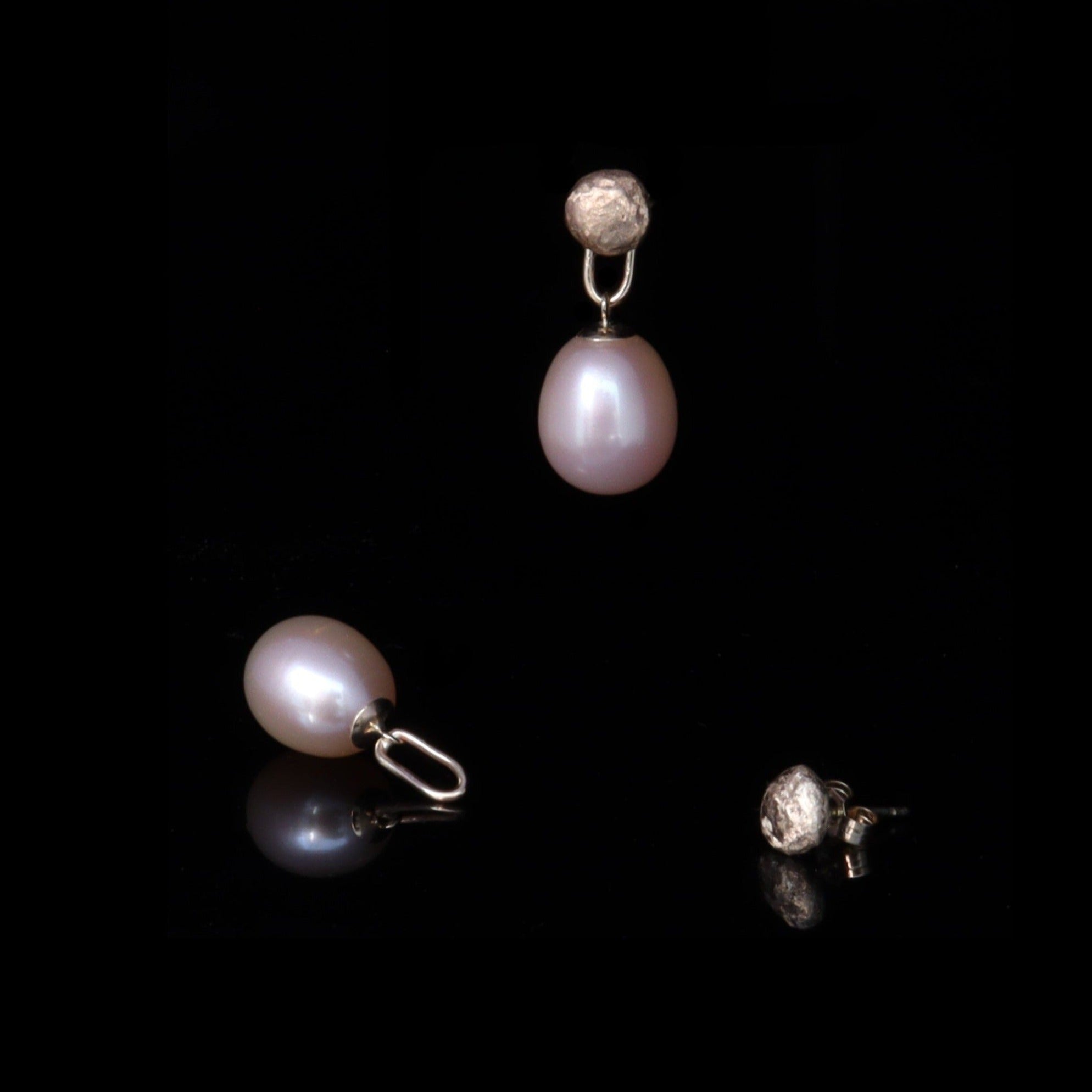 PEARL DROP DETACHABLE EARRINGS (Pink colouring)