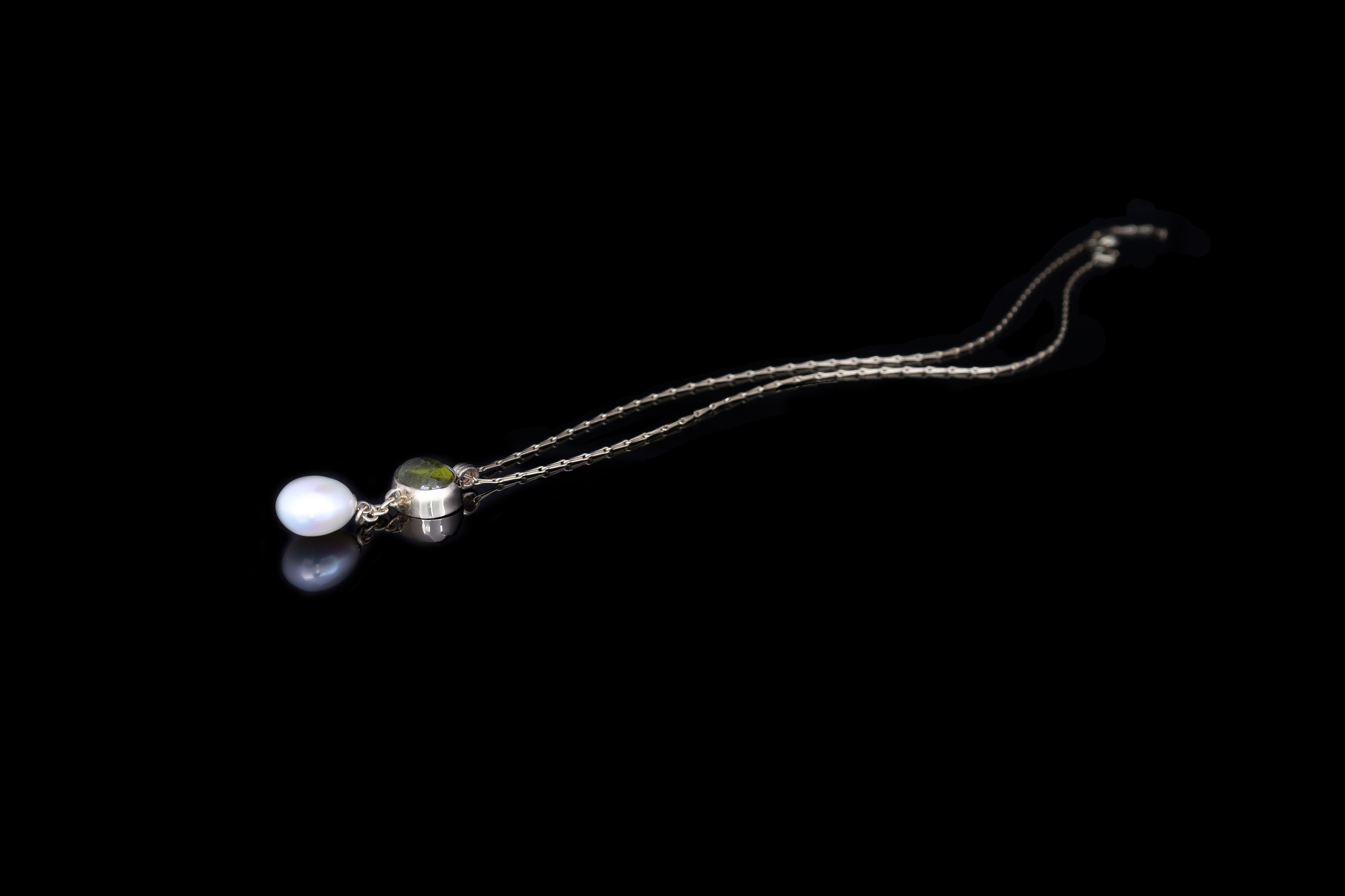 TOURMALINE PEARL DROP NECKLACE